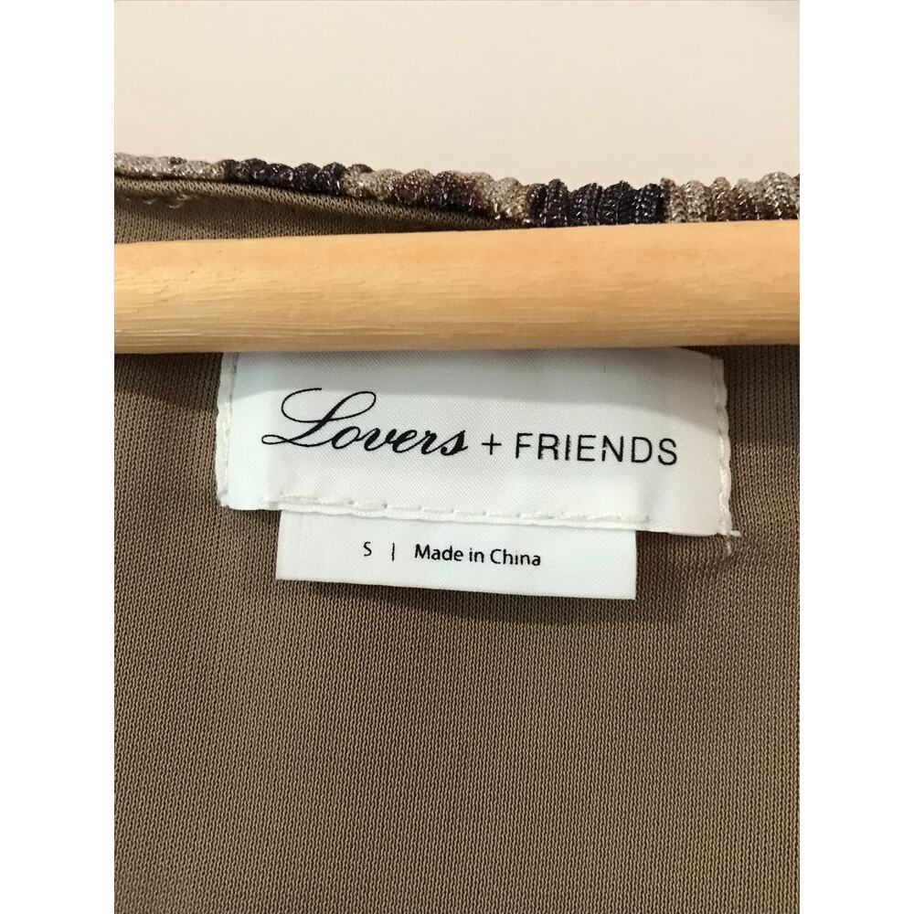 LOVERS + FRIENDS Hank top brown black gold shimmer cheetah crop blouse - Picture 10 of 10